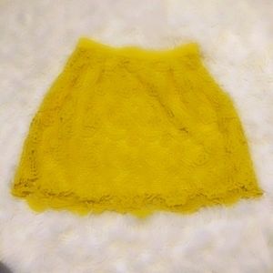 Club Monaco Yellow Lace/Crocheted Skirt